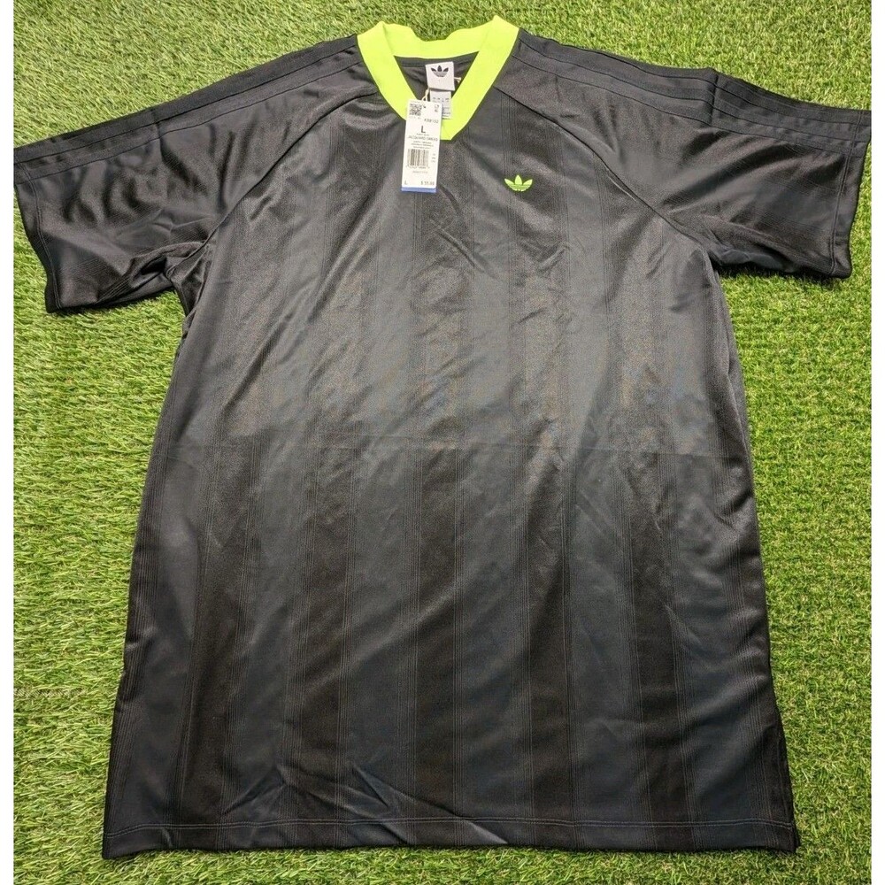 Adidas Originals Women Jacquard Dress Black Signal Green L NWT Soccer Jersey